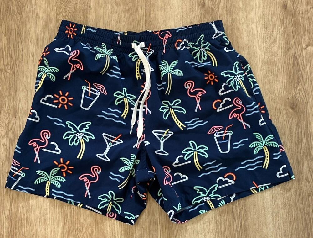 Chubbies Men's the Neon Lights Swim Trunks, Size L, 5.5" Lined, Classic Large